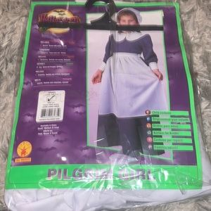 Pilgrim Costume Dress Girl Colonial-Pioneer-Dress-Apron-Hat- thanksgiving
